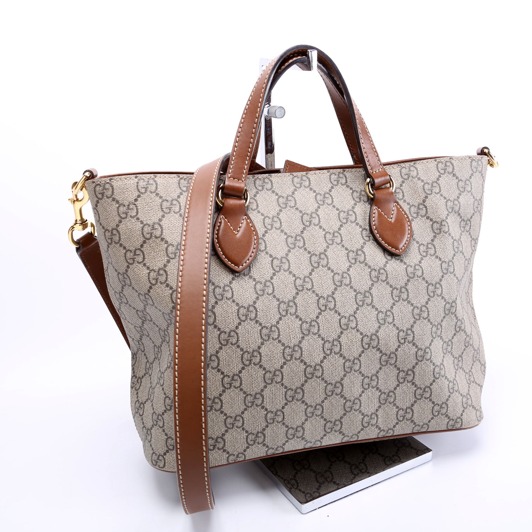 Gucci 473887 GG Supreme Small Tote Brown Bag