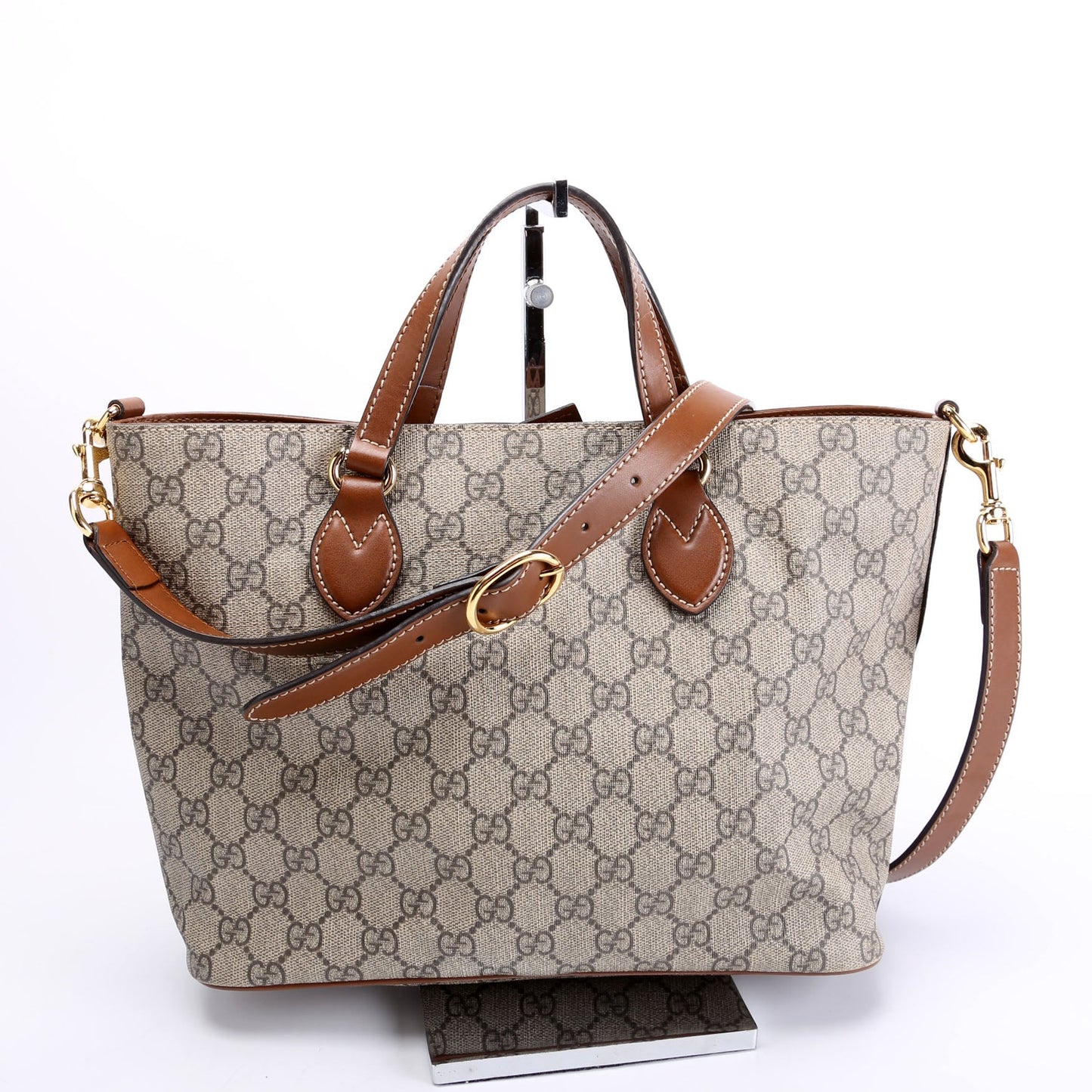 Gucci 473887 GG Supreme Small Tote Brown Bag