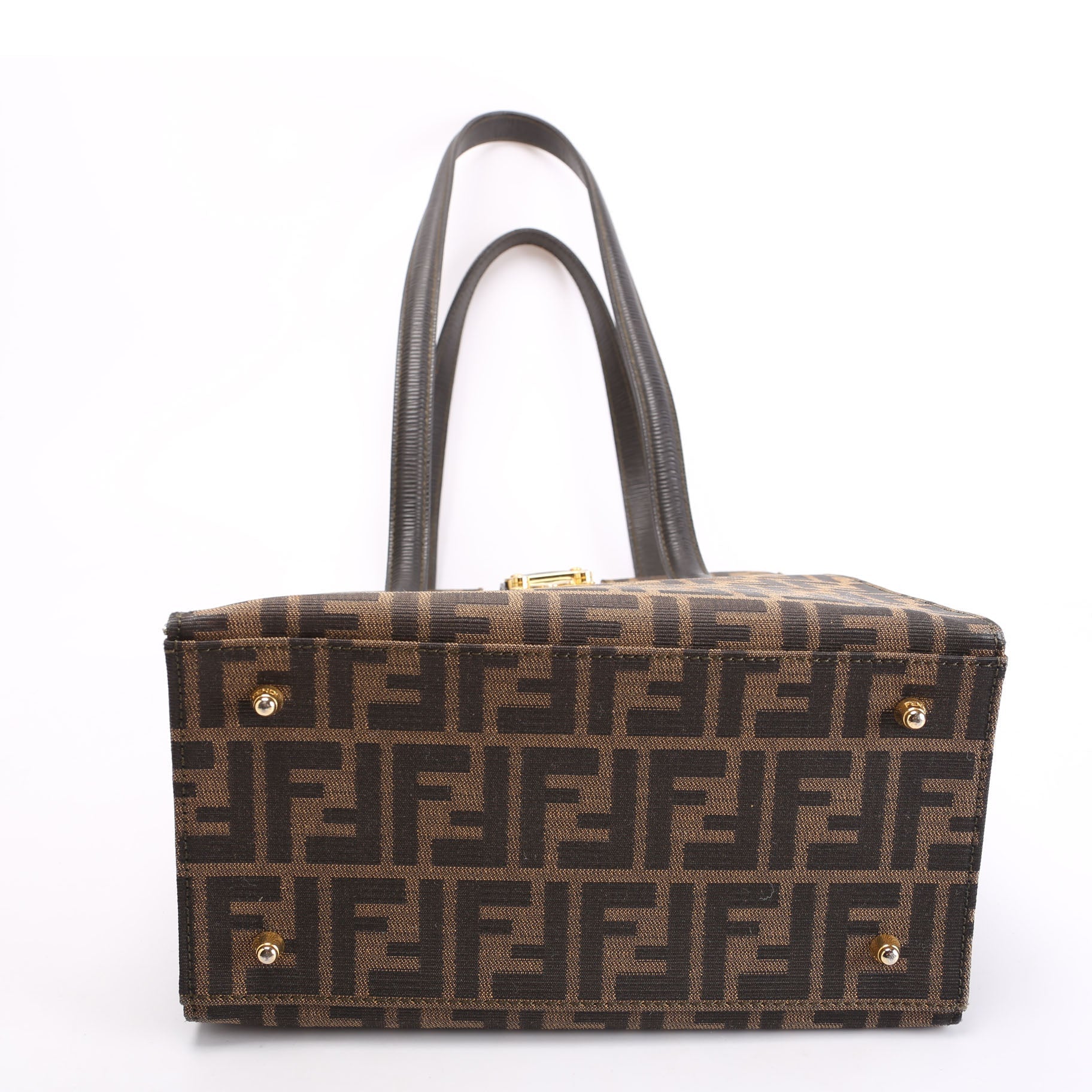 Fendi FF Zucca Vertical Tote Brown/Black Bag