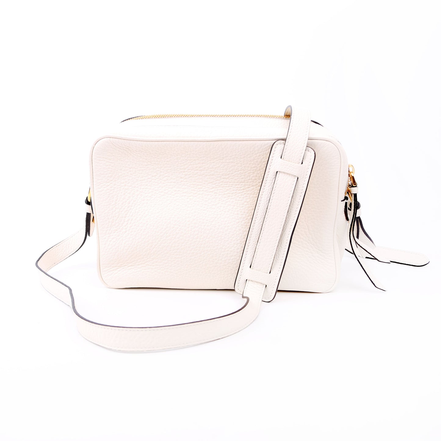 Prada 1BH079 Vitello Phenix Shoulder White Bag