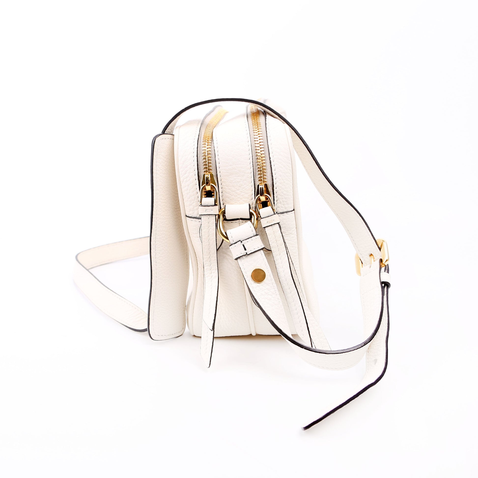 Prada 1BH079 Vitello Phenix Shoulder White Bag