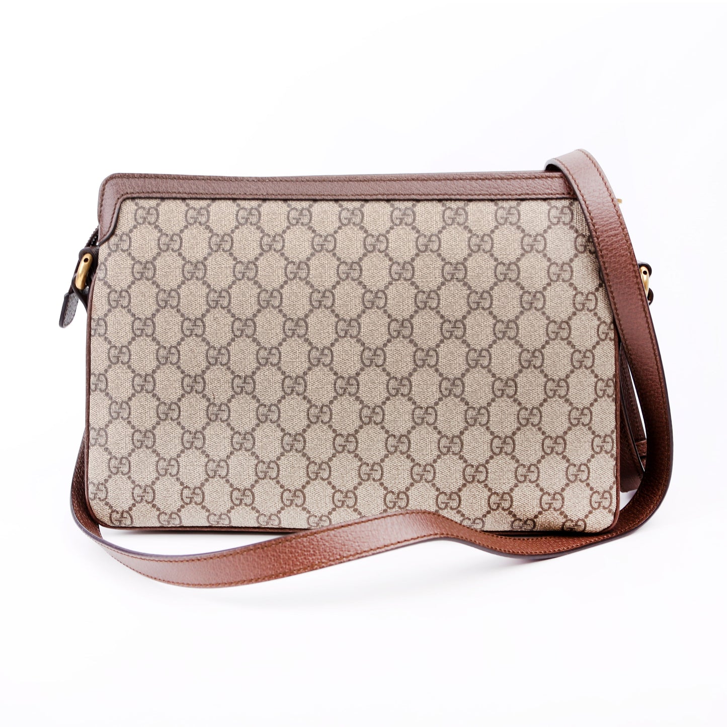 Gucci 523354 GG Supreme Ophidia Medium Shoulder Brown Bag