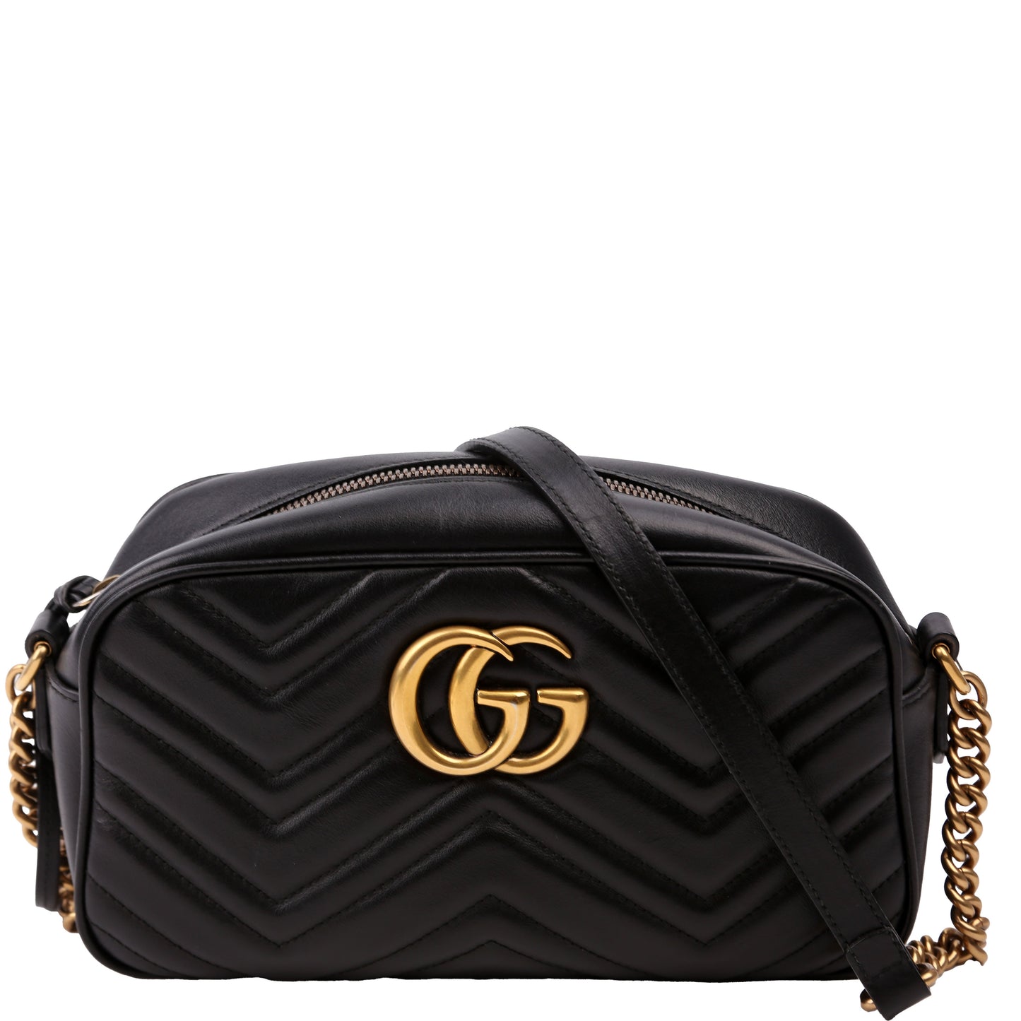 Gucci 447632 Marmont Small Leather Camera Black Bag