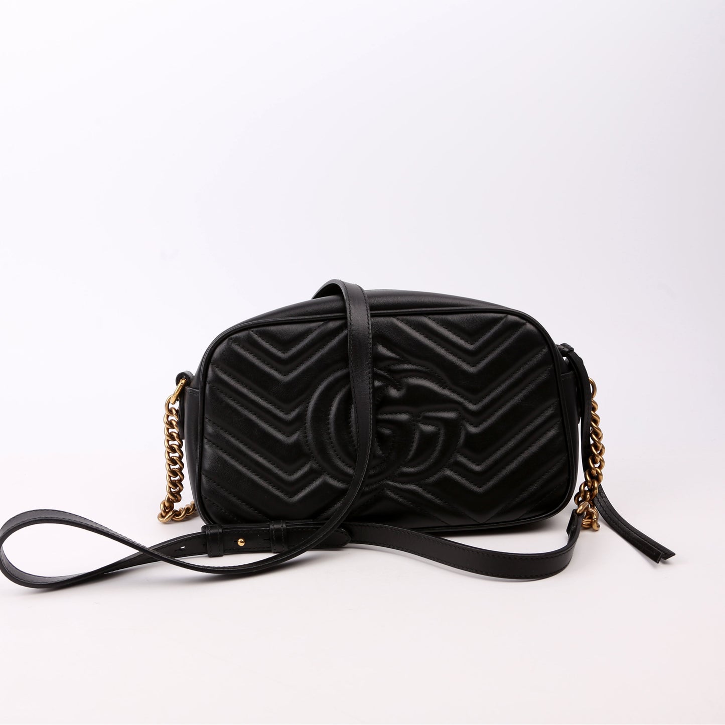 Gucci 447632 Marmont Small Leather Camera Black Bag