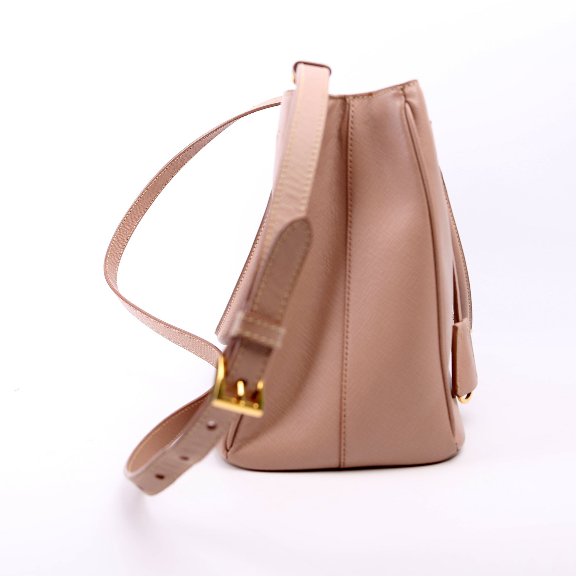 Prada Saffiano Galleria Small Nude Bag