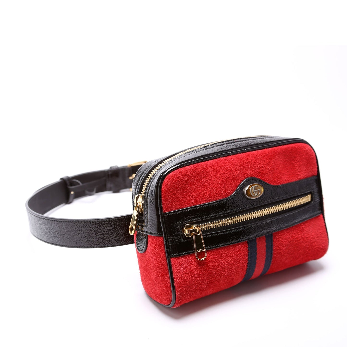 Gucci 517076 Mini Ophidia Suede Belt Red Bag
