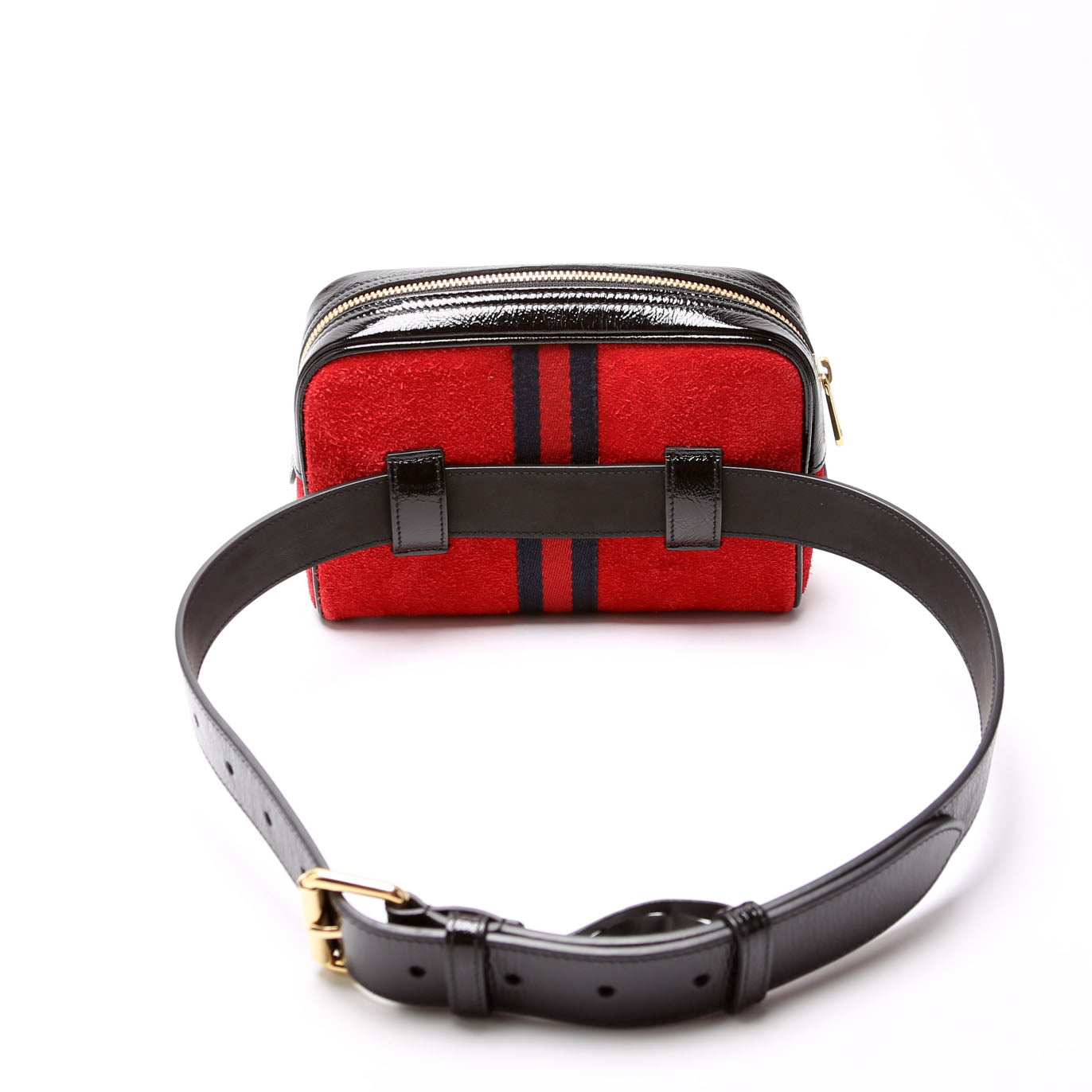 Gucci 517076 Mini Ophidia Suede Belt Red Bag
