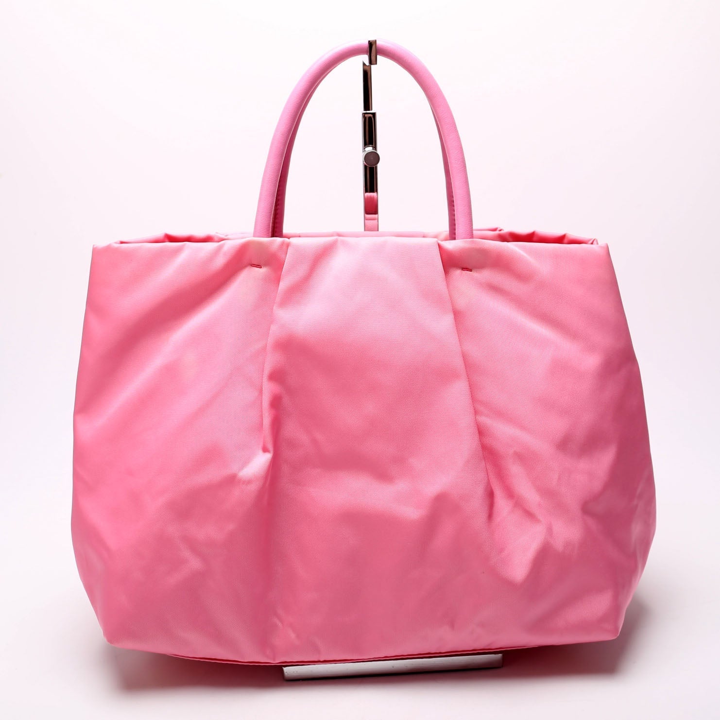 Prada Tessuto Nylon Bow Tote Pink/Gold Bag