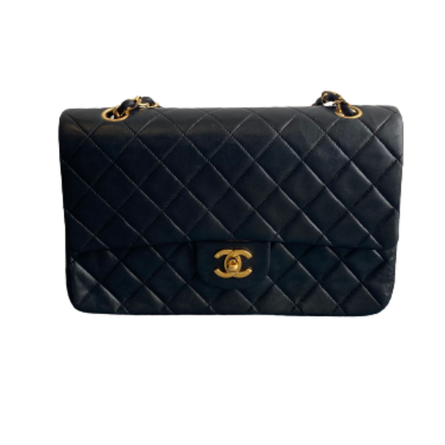 Chanel Black Leather Double flap shoulder bag