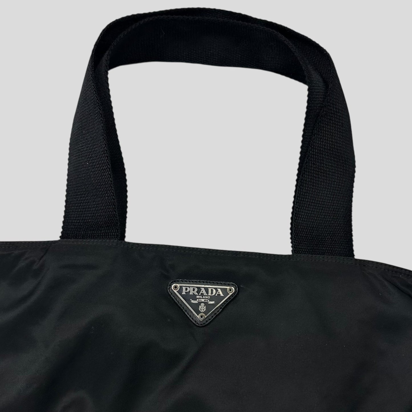 Prada Milano 90s Black Nylon Tote Bag