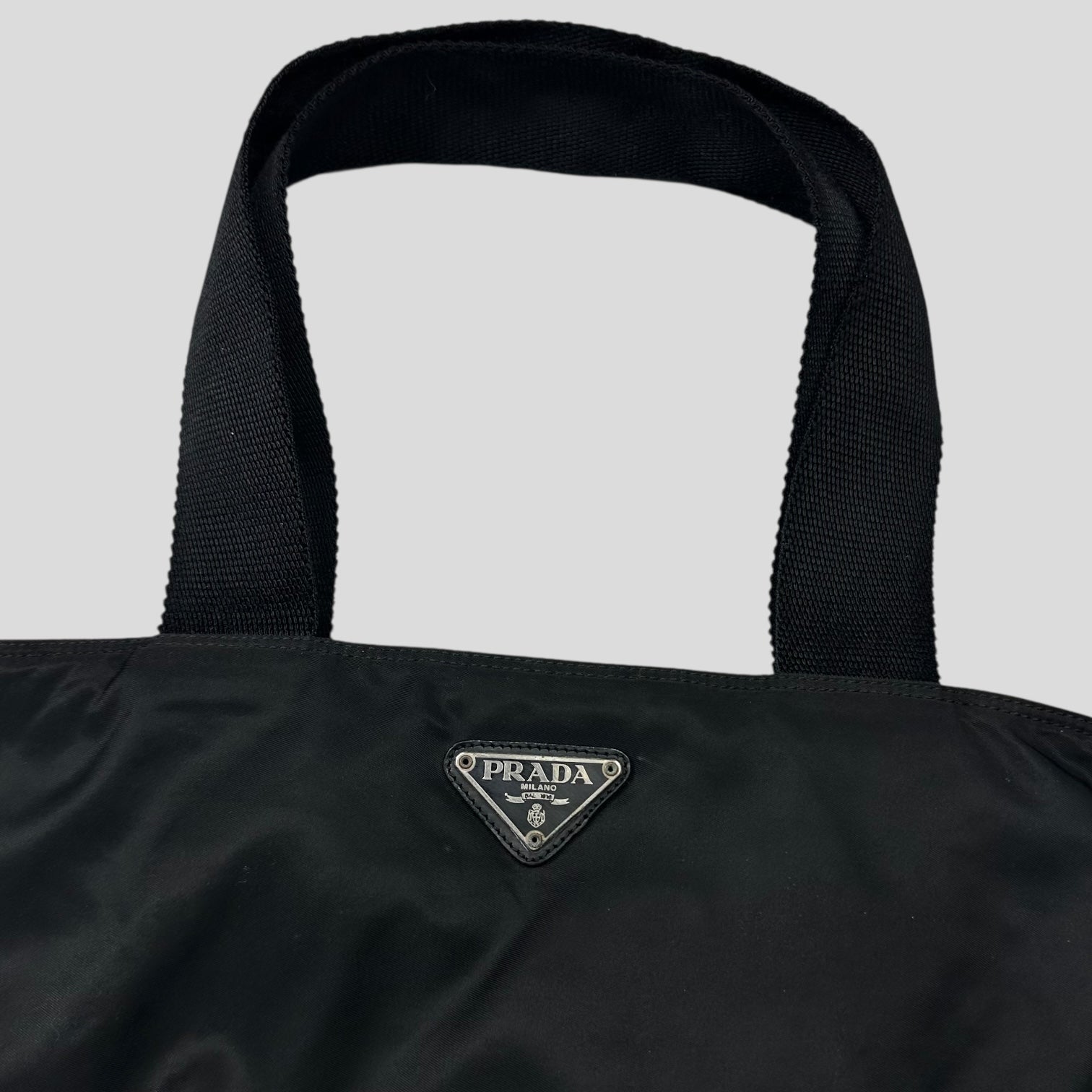Prada Milano 90s Black Nylon Tote Bag