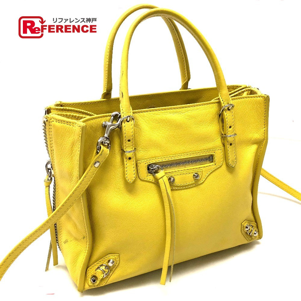 BALENCIAGA Shoulder Bag 357333 leather yellow Tote Bag Paper mini Women