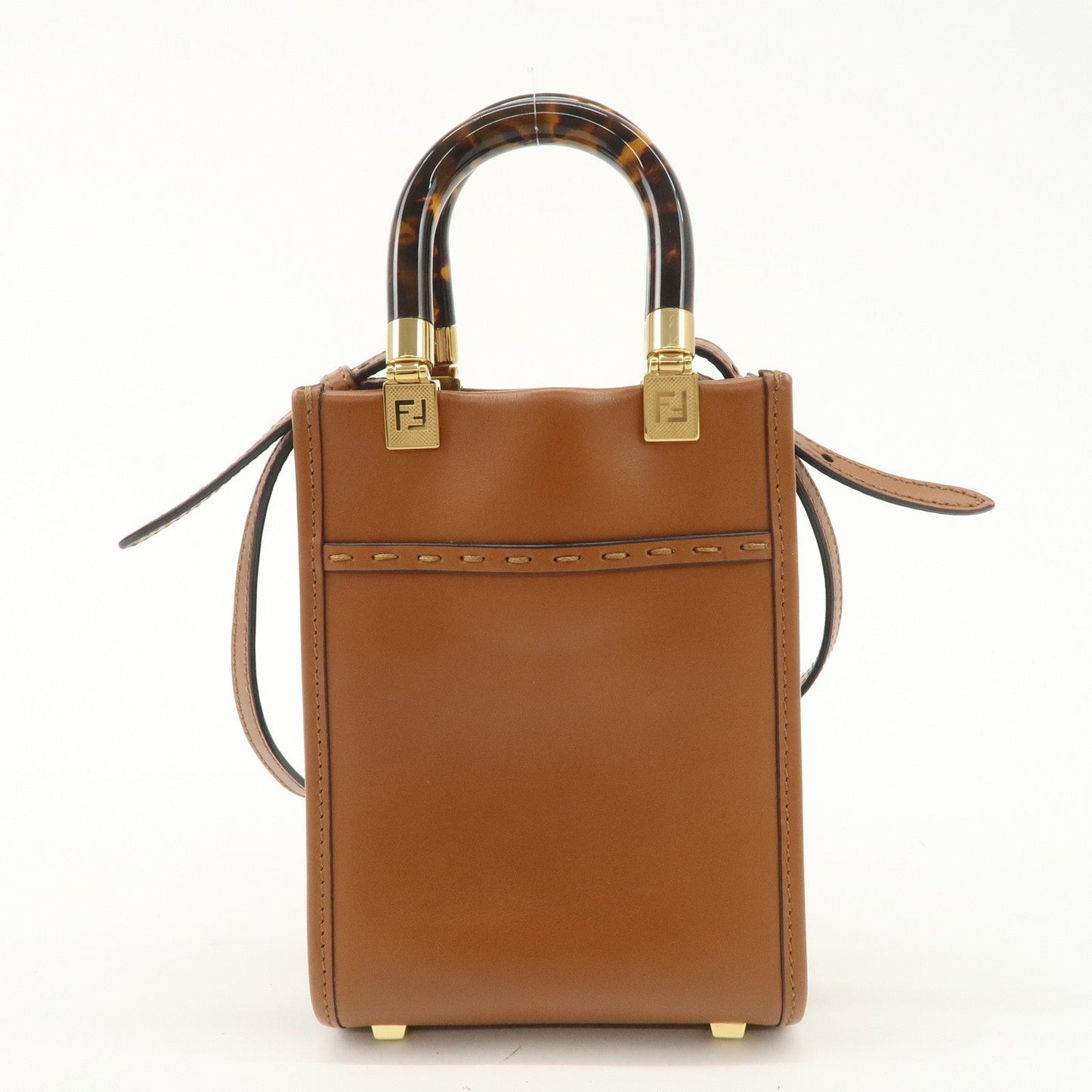 FENDI Sunshine Leather Shopper Small 2Way Bag Shoulder Bag 8BS051