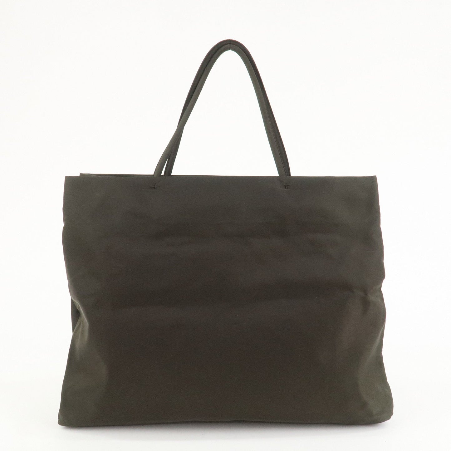 PRADA Triangle Logo Nylon Tote Bag Hand Bag Brown