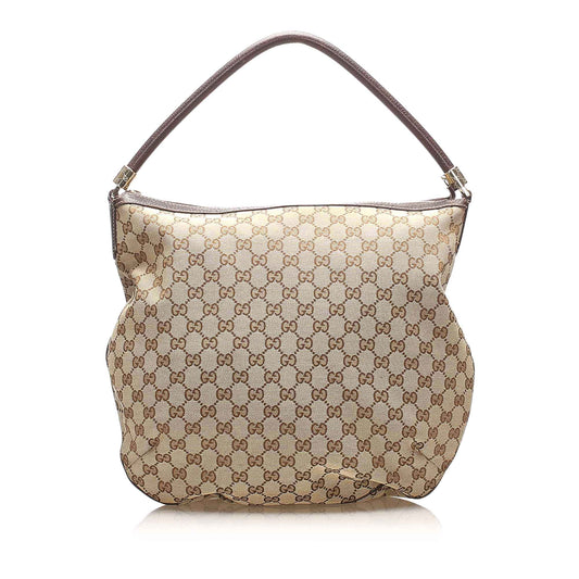 Gucci Leather Canvas Shoulder Bag