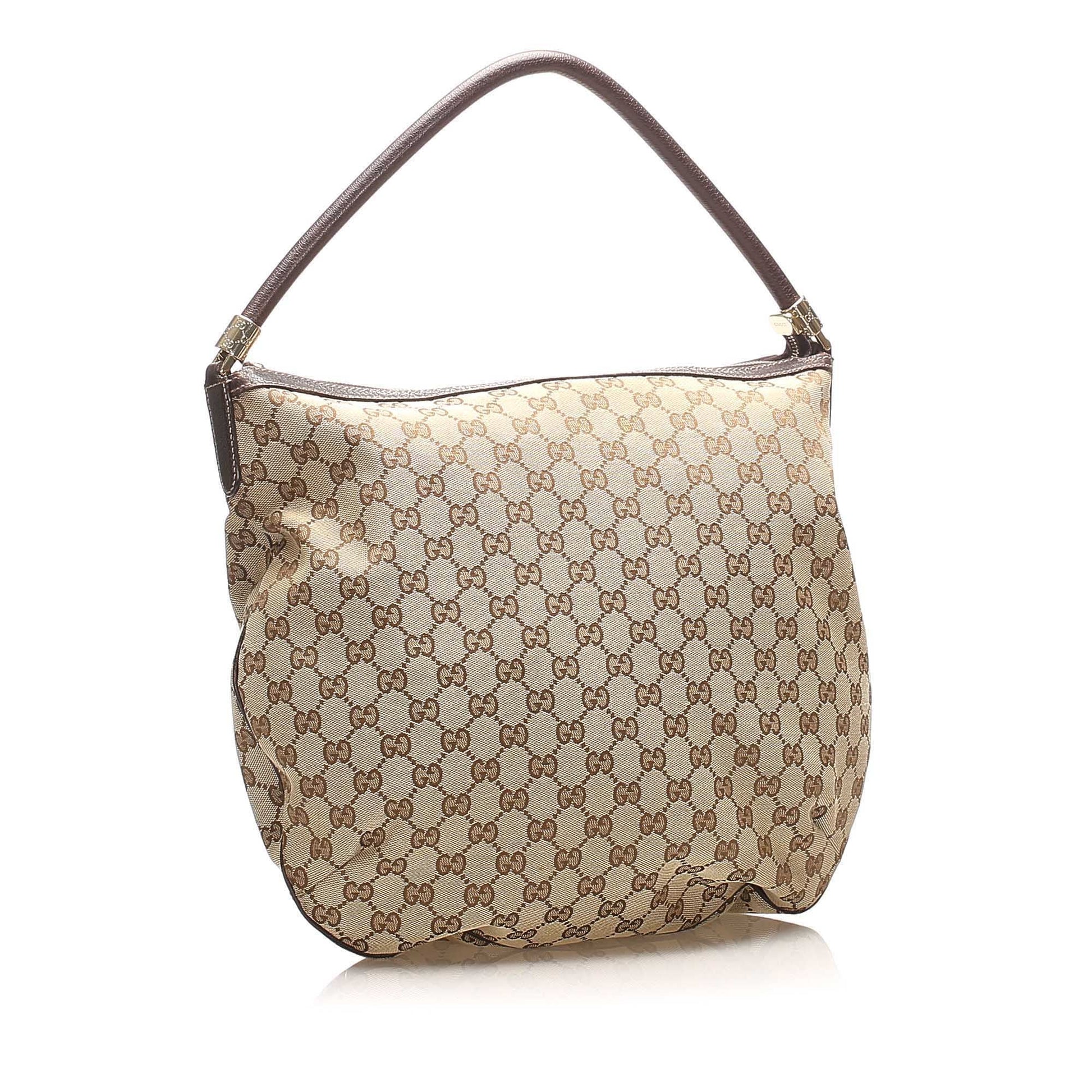 Gucci Leather Canvas Shoulder Bag