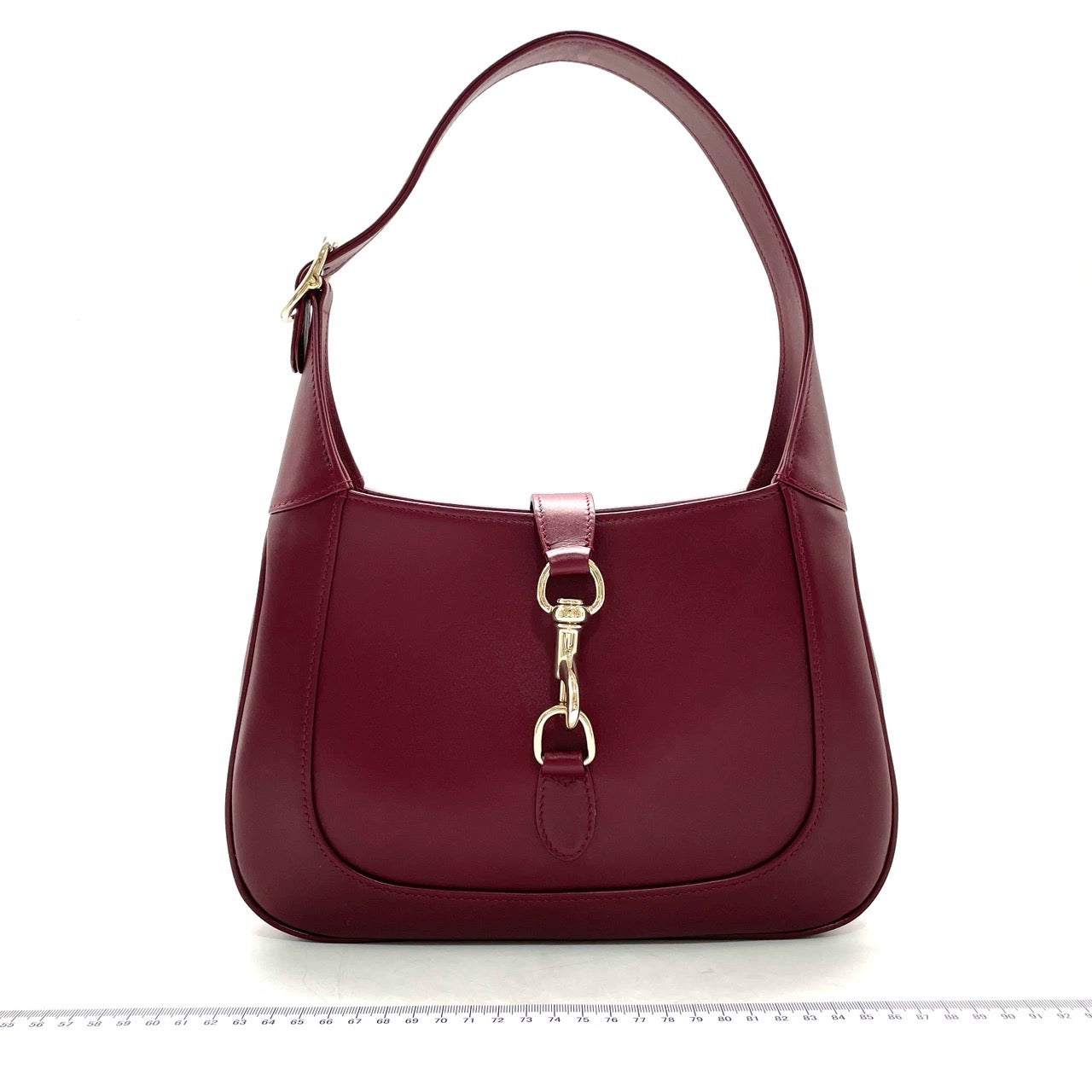 Gucci Jackie 1961 Small Ancora Red Burgundy Leather Shoulder Bag Clasp No Strap