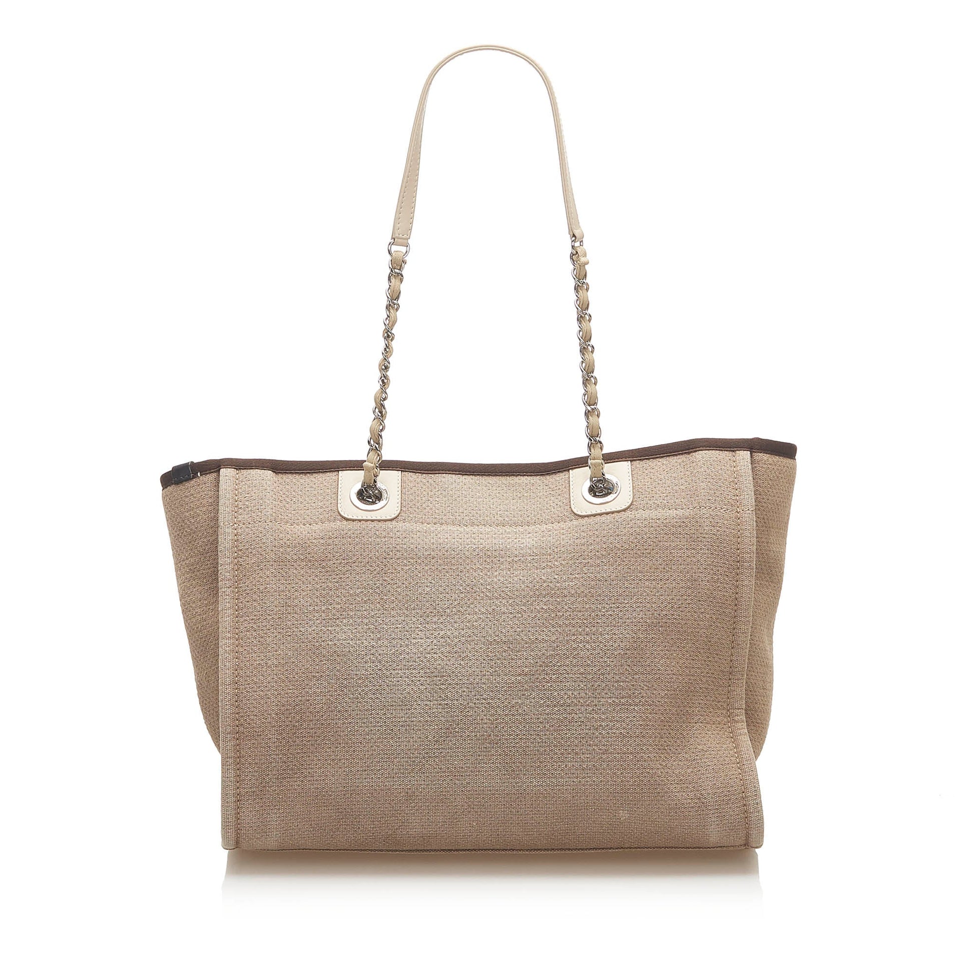 Chanel Deauville Canvas Tote Bag Brown