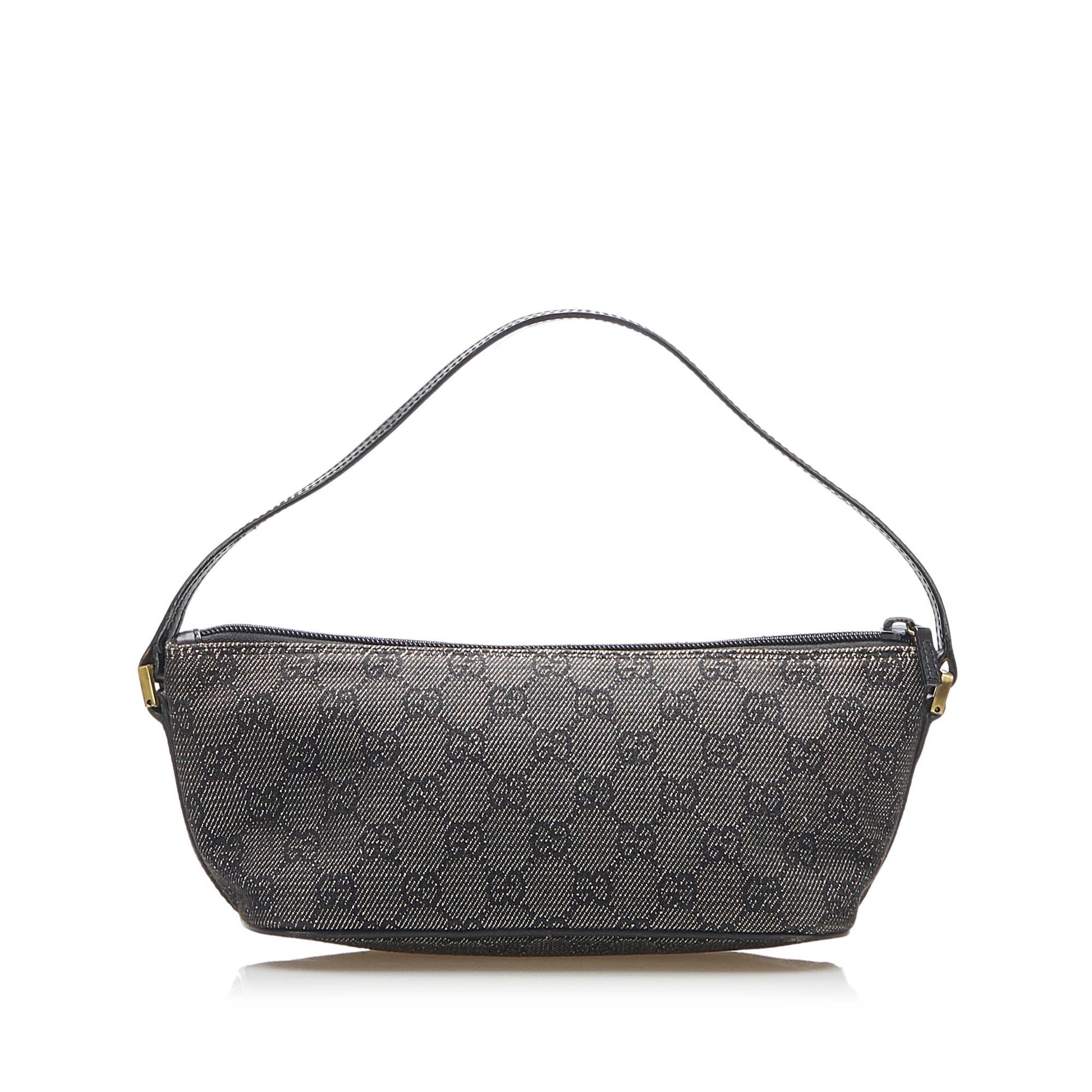 Gucci Leather Canvas Shoulder Bag