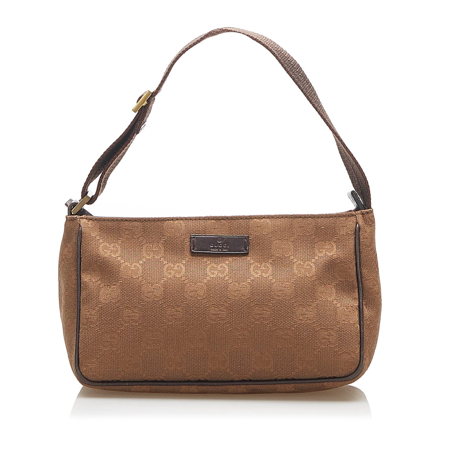 Gucci Baguette Leather Canvas Shoulder Bag