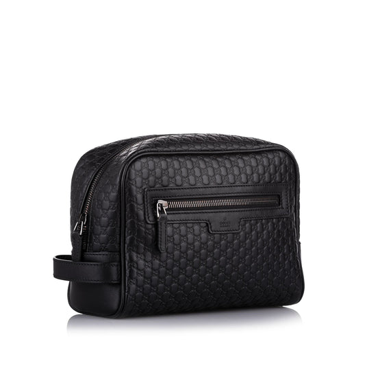 Gucci Guccissima Black Leather Clutch Style 1