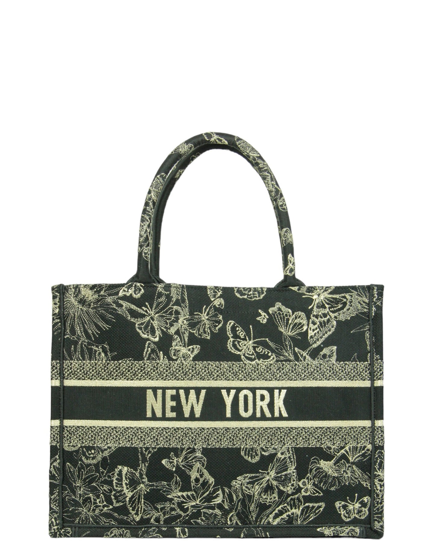 Christian Dior 2023 Black/Gold New York Medium Book Tote Bag