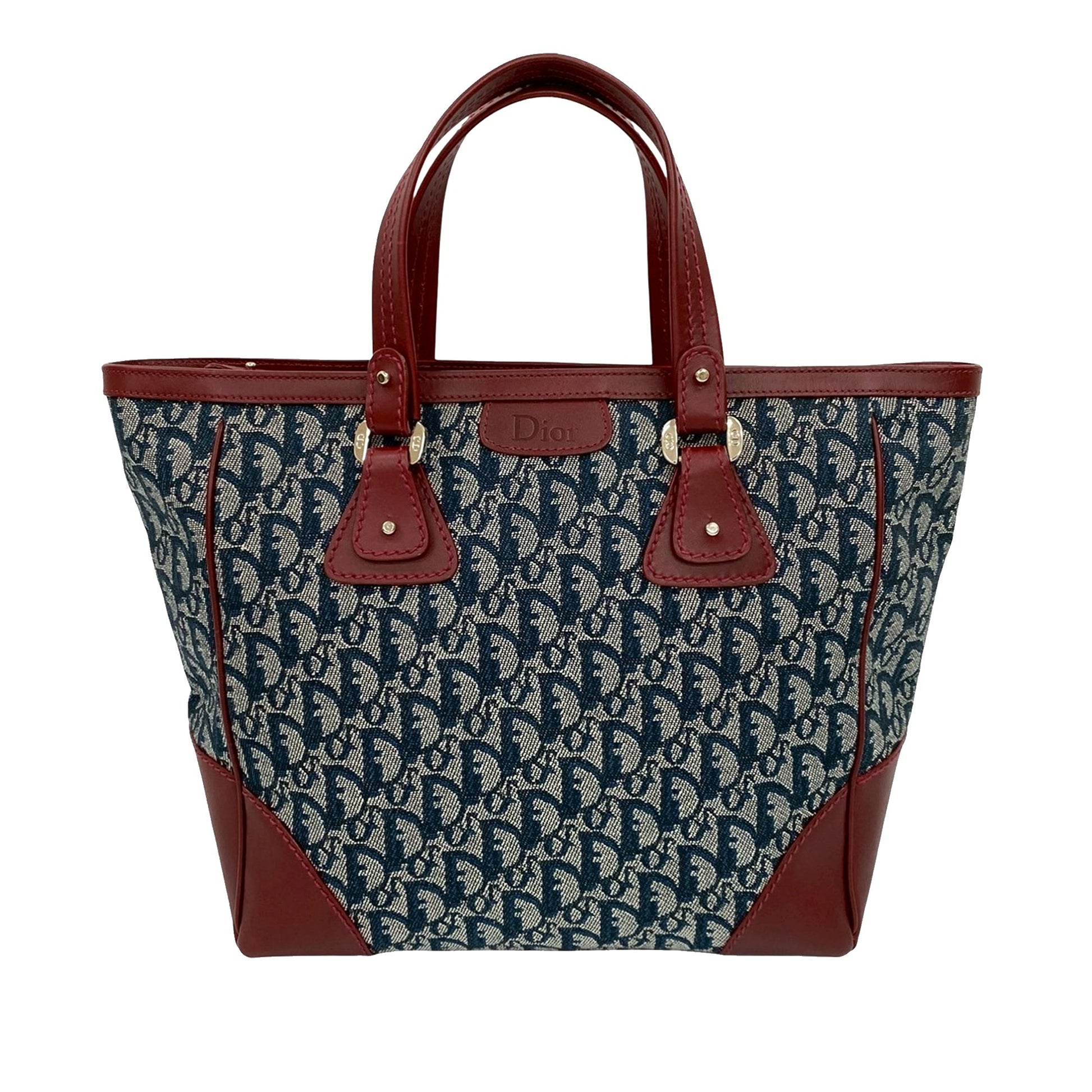 Blue Dior Diorissimo Trotter Canvas Zip Tote