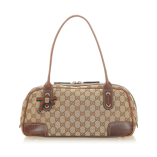 Gucci Leather Canvas Shoulder Bag
