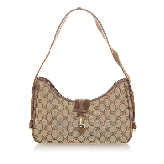 Gucci Leather Canvas Shoulder Bag