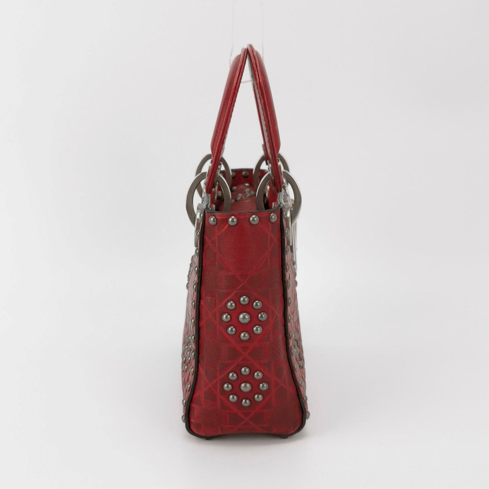 Lady Dior Mini Red Studded Flower Bag 2017 Dior Cruise Collection