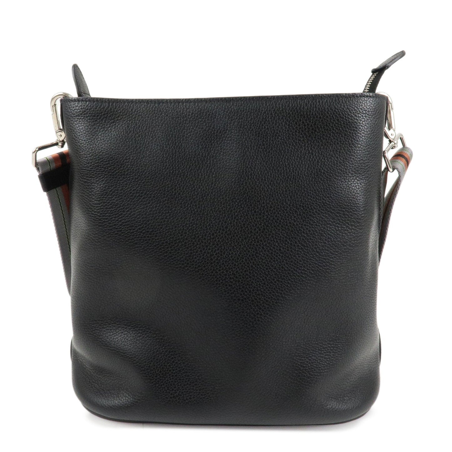 PRADA VITELLO PHENIX Calf Leather Shoulder Bag Black 1BE057