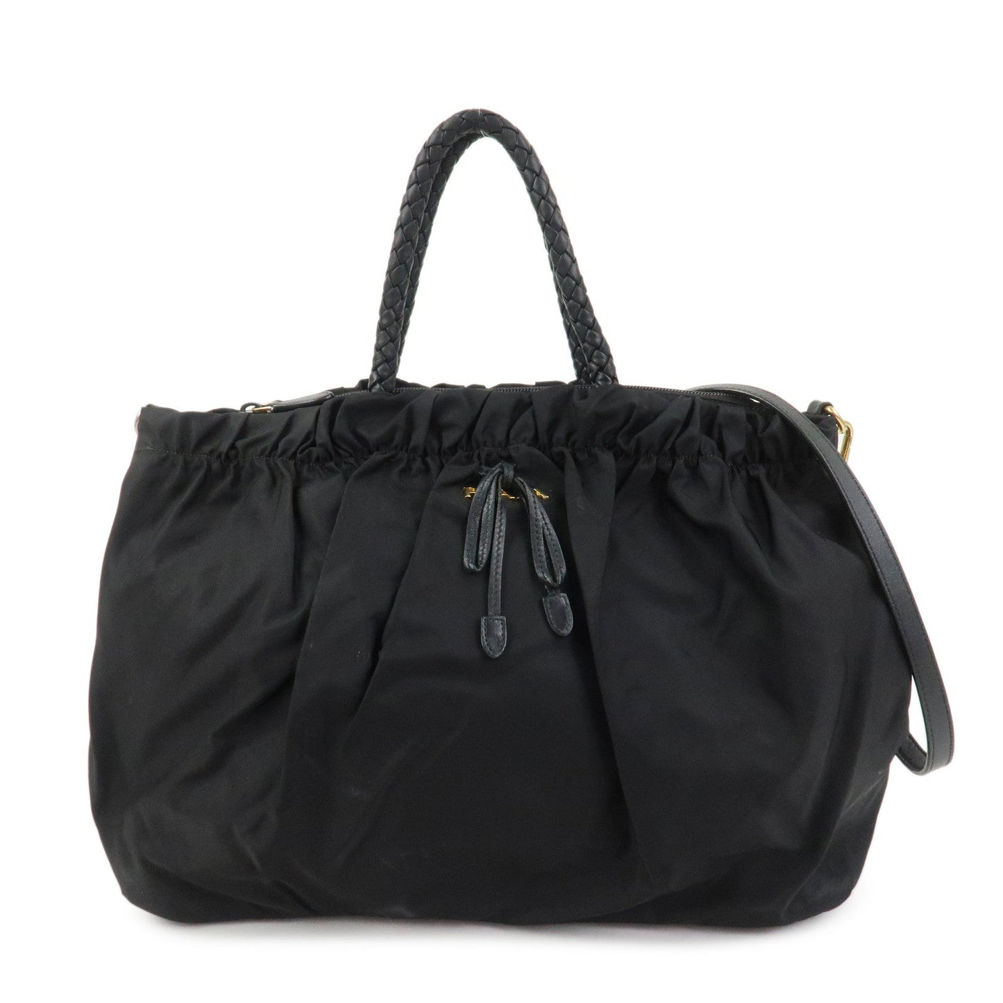 PRADA Tessuto Nylon Leather 2Way Bag Tote Bag Shoulder Bag BN1845