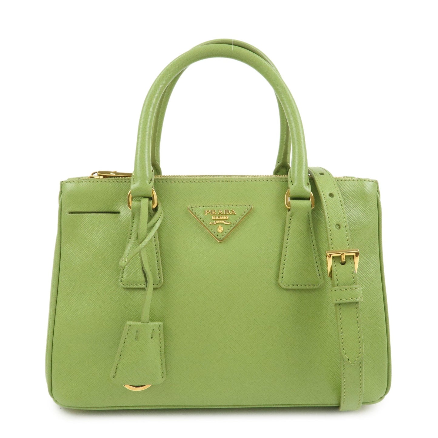 PRADA Galleria 2WAY Bag Hand Bag Shoulder Bag Light Green BN2316
