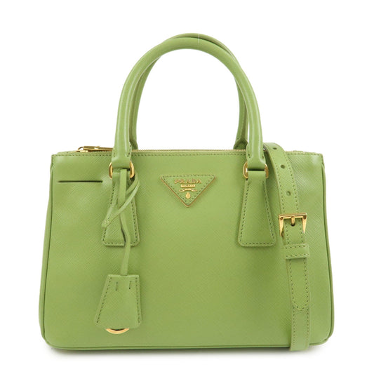PRADA Galleria 2WAY Bag Hand Bag Shoulder Bag Light Green BN2316