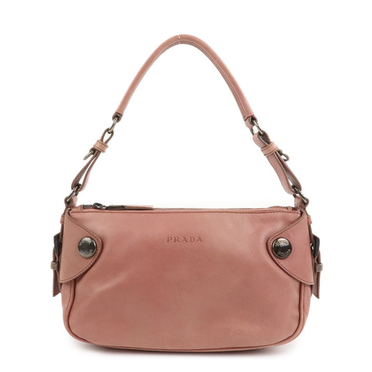 PRADA Leather Shoulder Bag Hand Bag Pink
