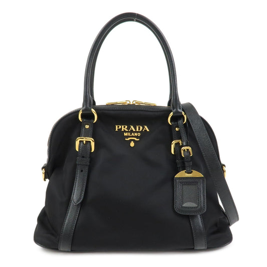 PRADA Tessuto Nylon Saffiano Leather 2Way Hand Shoulder Bag 1BB013
