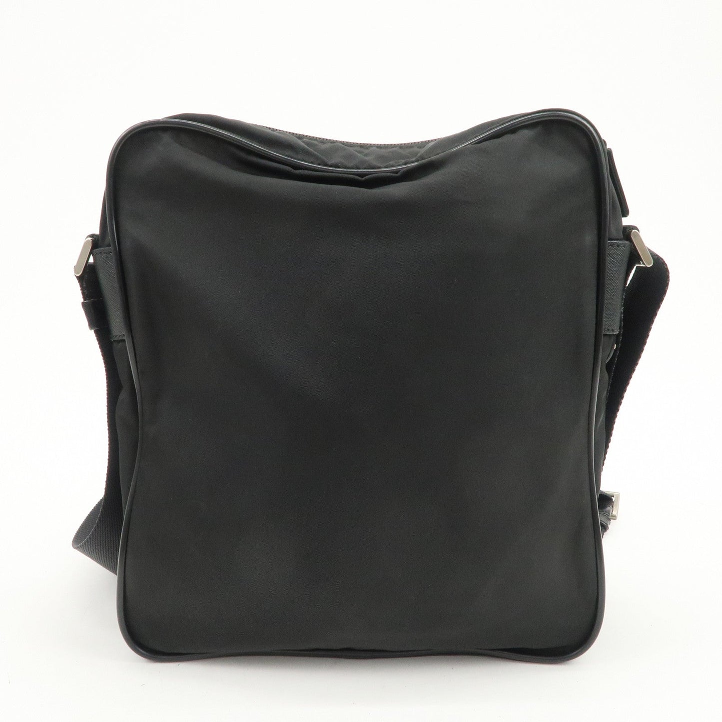 PRADA Logo Nylon Leather Shoulder Bag Crossbody Bag Black BT0421