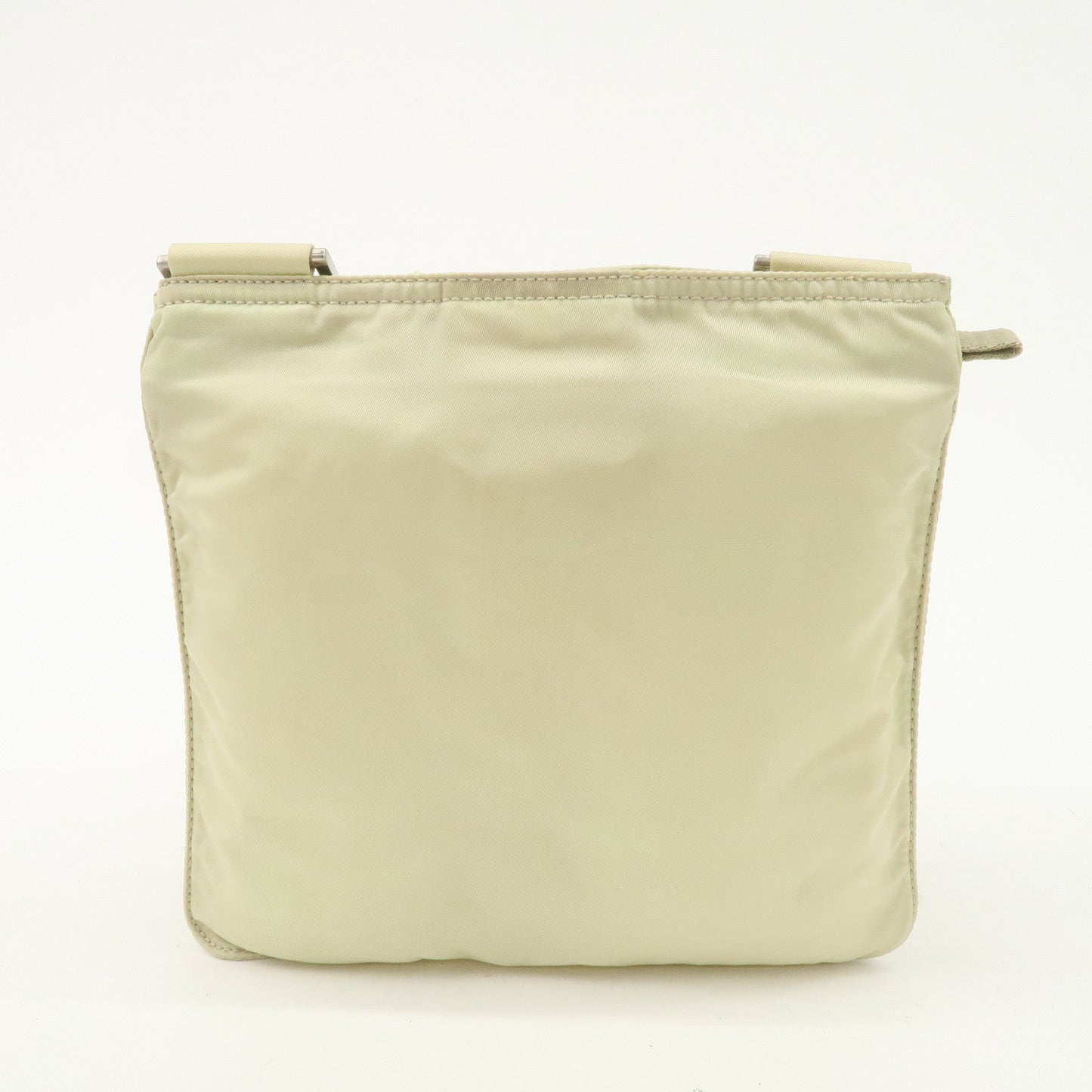 PRADA Triangle Logo Nylon Shoulder Bag Crossbody Bag Beige B7372