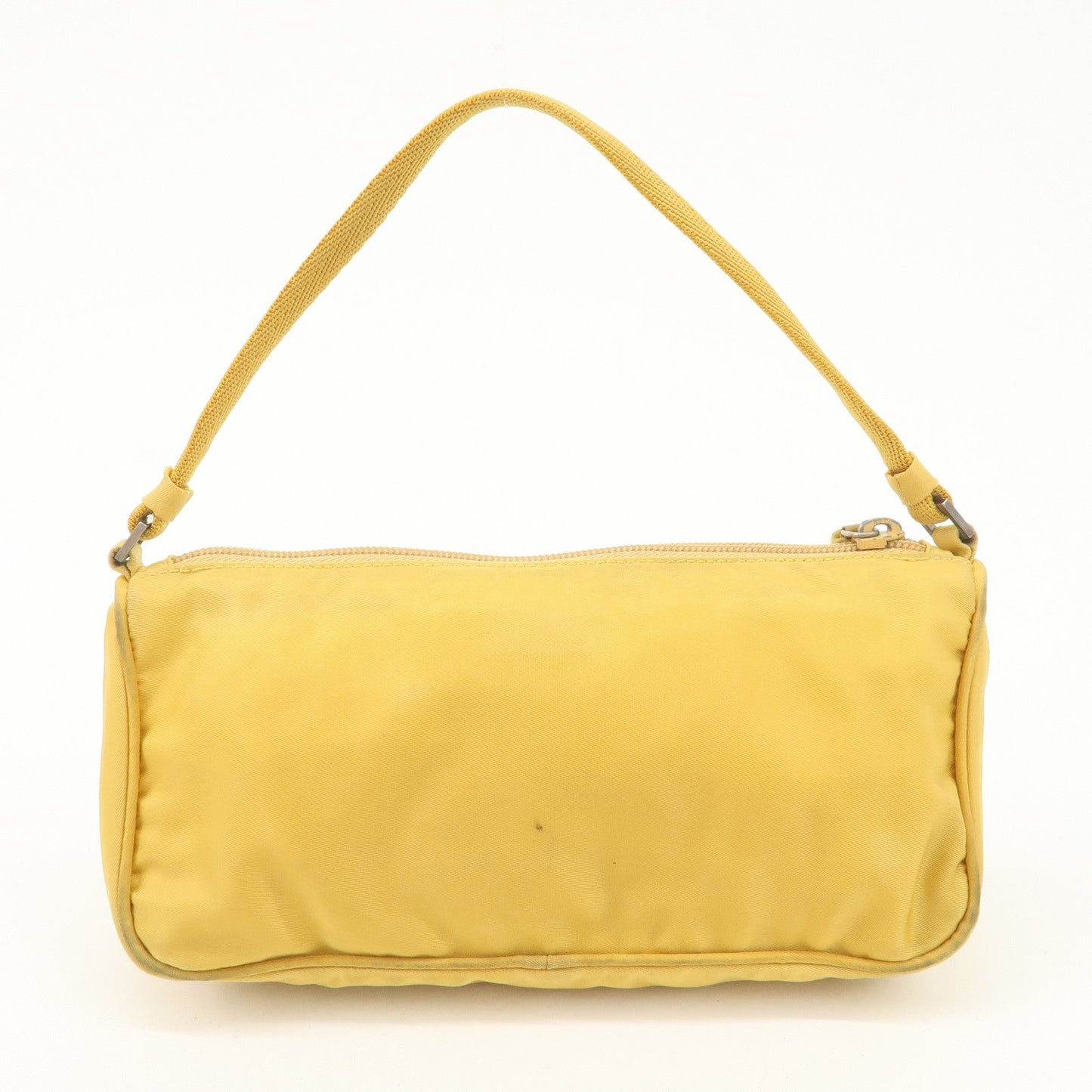 PRADA Triangle Logo Nylon Pouch Shoulder Bag Hand Bag Yellow