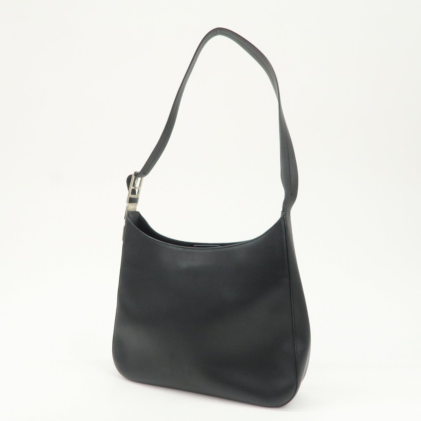 PRADA Logo Leather Shoulder Bag Crossbody Bag Black