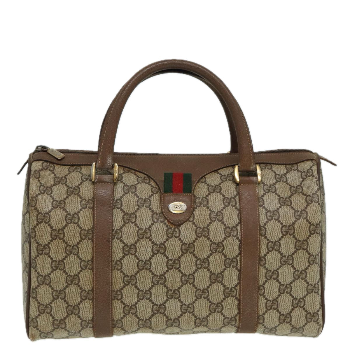 Gucci Leather Canvas Handbag