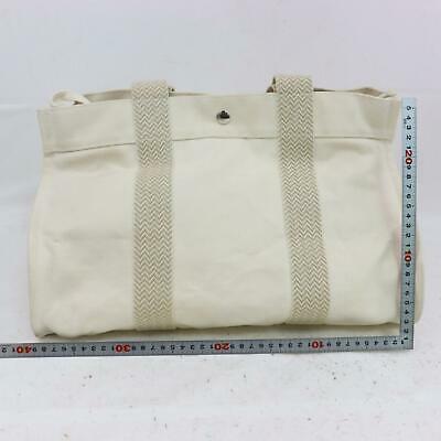 Luxury Hermes Tote Bag Cabas De Plage White Canvas ( -15964)