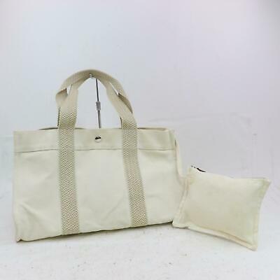 Luxury Hermes Tote Bag Cabas De Plage White Canvas ( -15964)