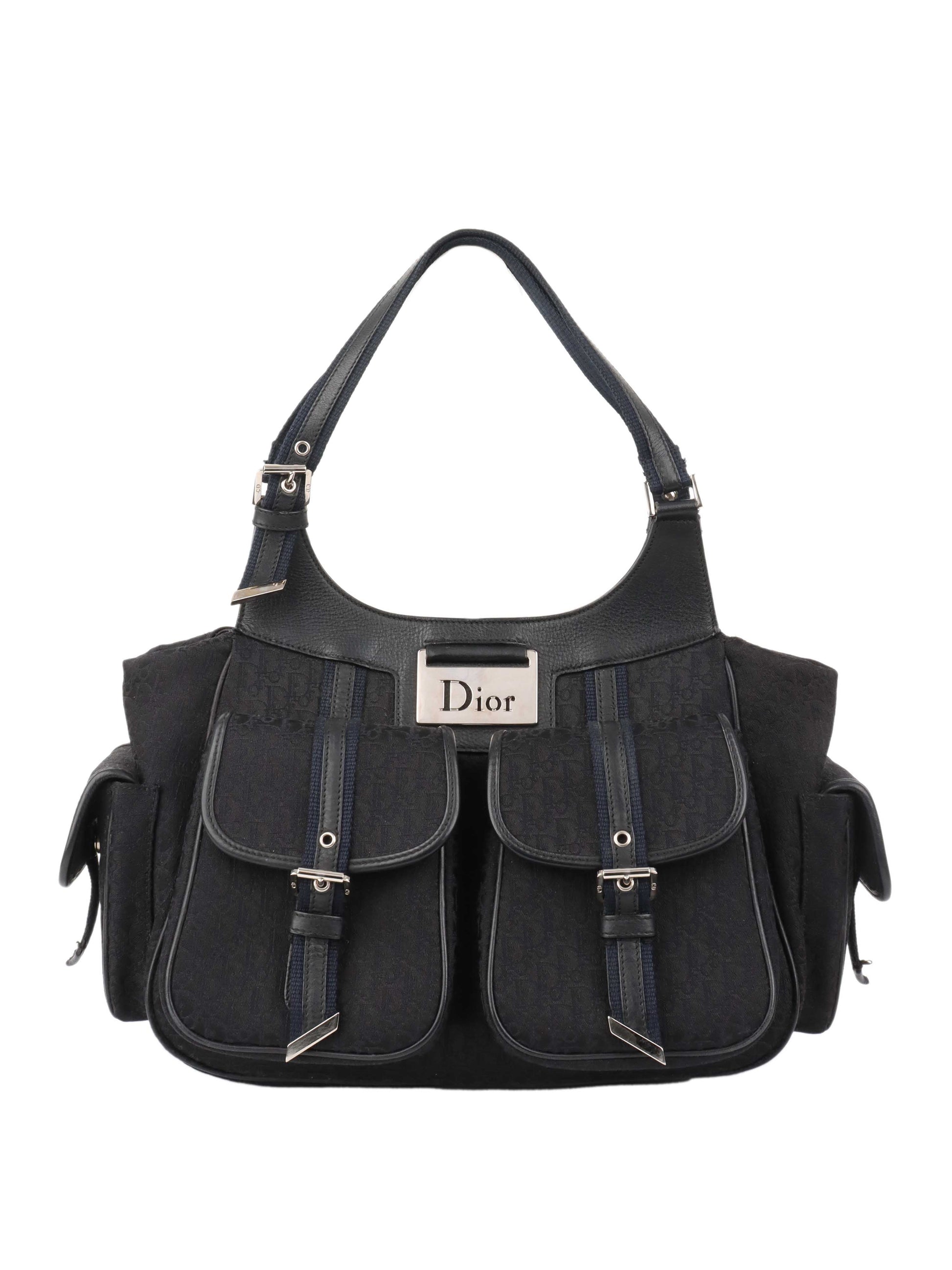 Dior Black Canvas Pocket Bag.
