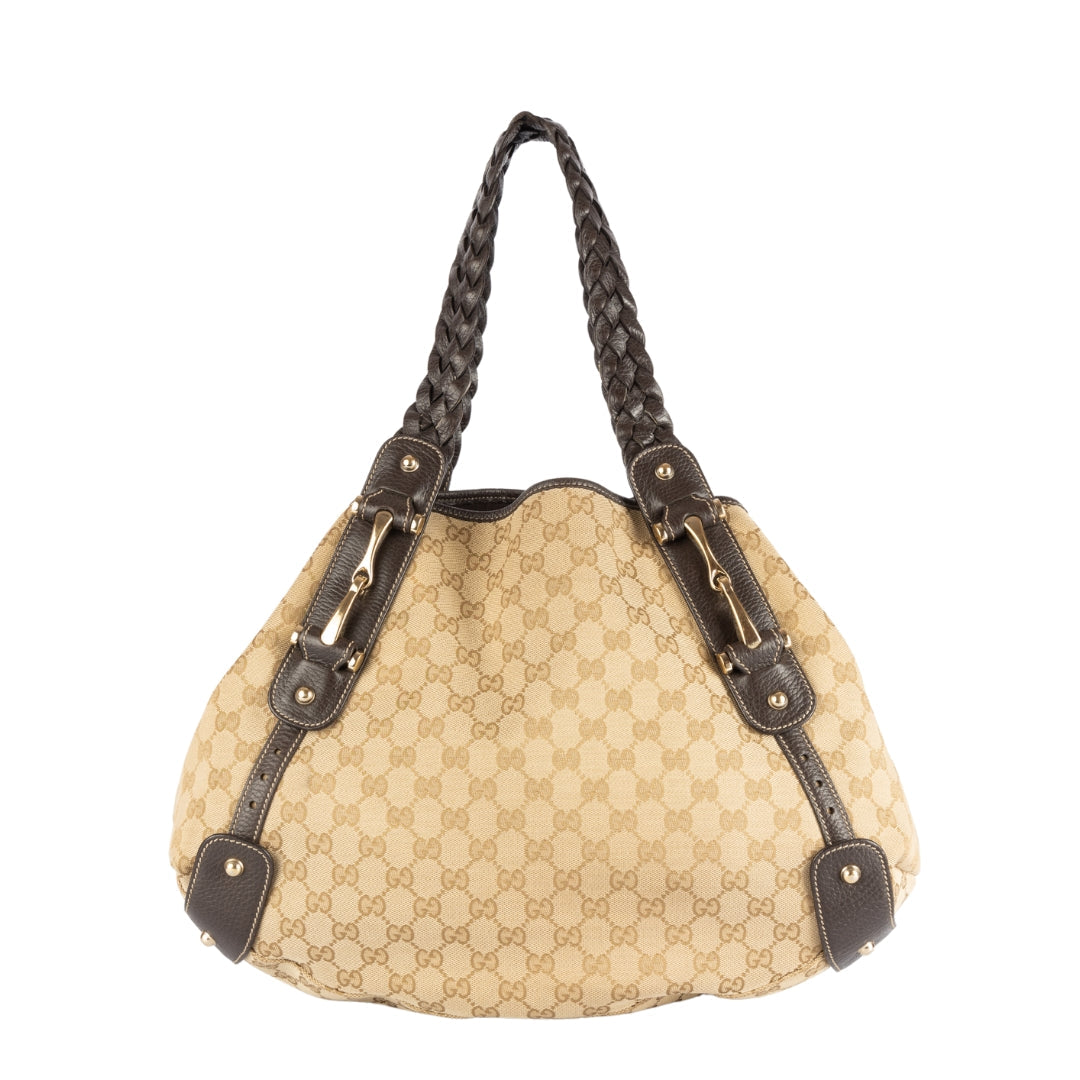 Gucci Leather Canvas Shoulder Bag