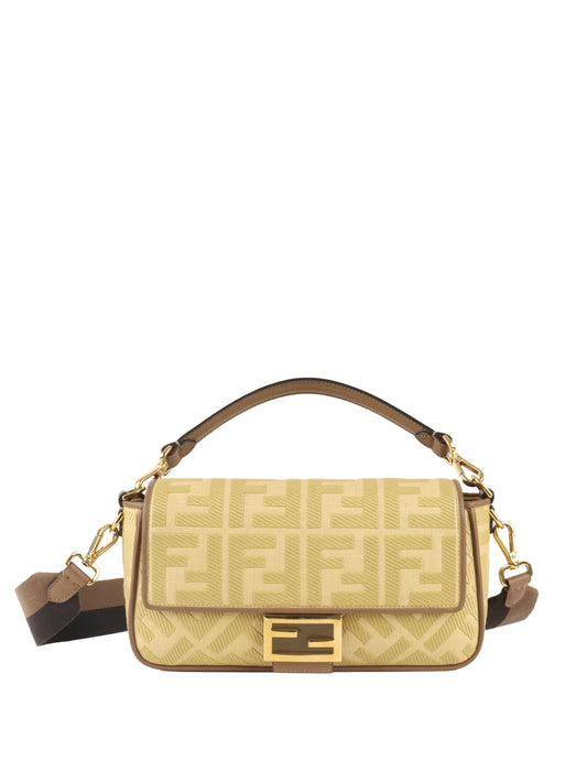 Fendi Woven Rafia Vitello Baguette Bag.