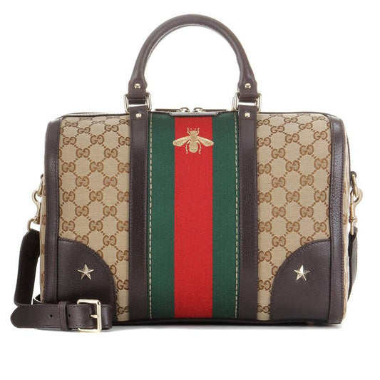 Gucci Web Leather Canvas Shoulder Bag Style 2