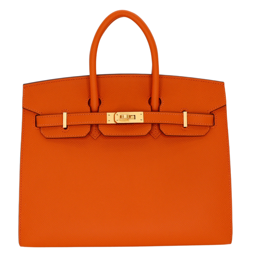 Hermes25cm Birkin HSS Sellier Orange/ Gold Epsom Leather BrushedGold Hardware