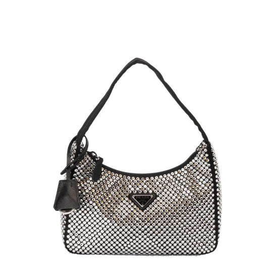 Prada Crystal Re-Edition Re-Nylon Mini Shoulder Bag