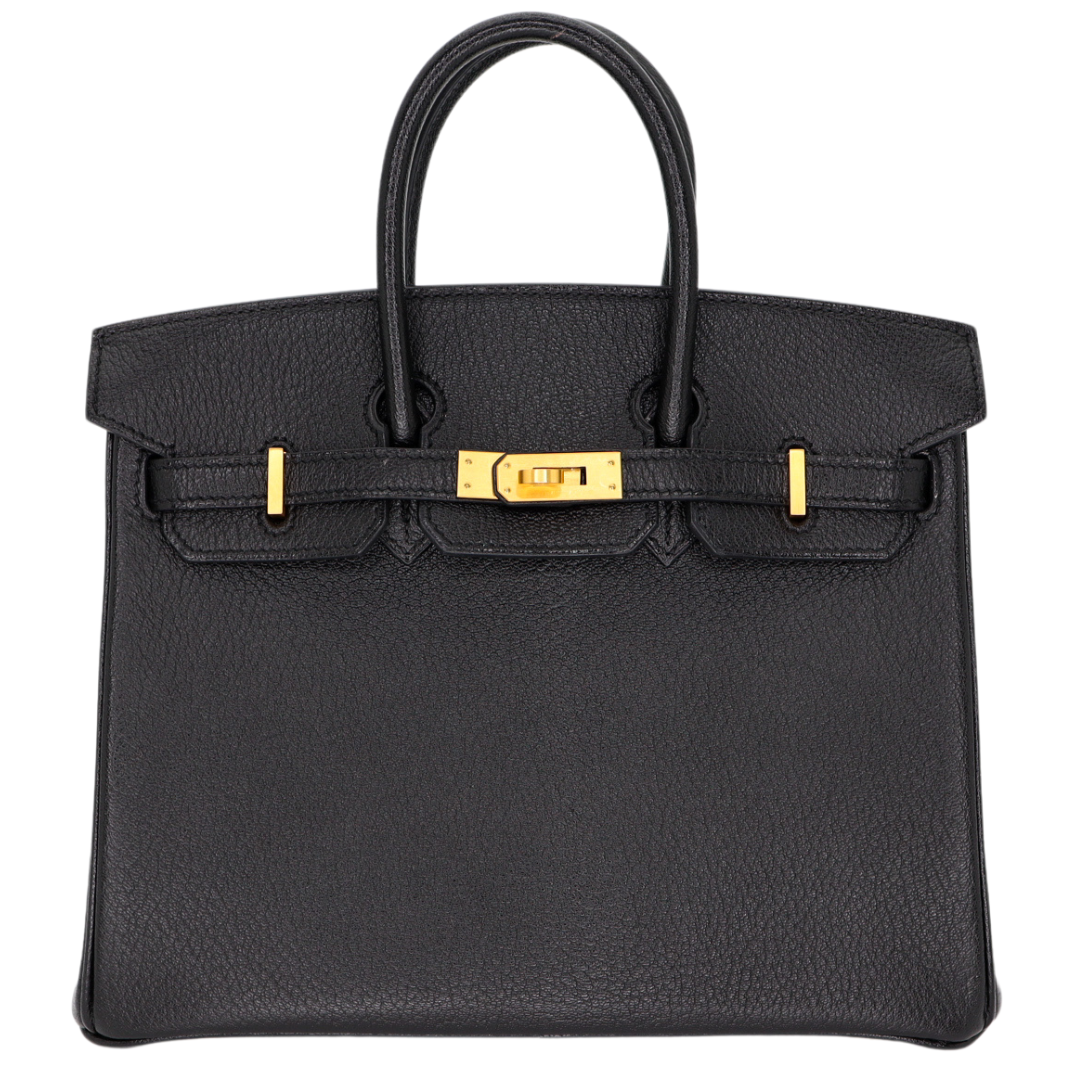 Hermes25cm Birkin HSS Black/ Rouge Chèvre Leather Brushed Gold Hardware